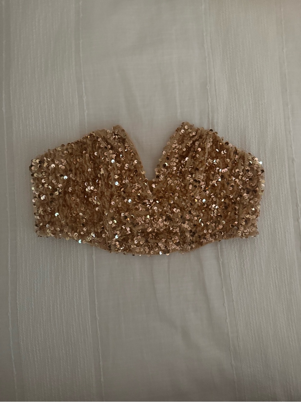 Urban Outfitters Gold Sequin Strapless Bandeau